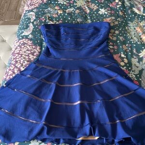 Mikael Aghal Royal Blue Strapless Dress